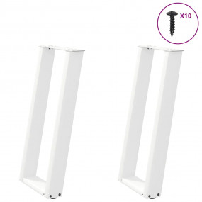 Console Table Leg White Powder-Coated Steel Medium