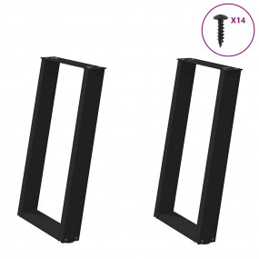 Dining Table Leg Black Powder-coated steel Standard Lev...