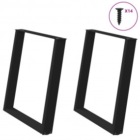 Dining Table Leg Black Powder-coated steel Medium Adjus...