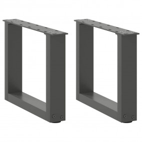 Coffee Table Leg Set of 2 Anthracite Powder-coated stee...