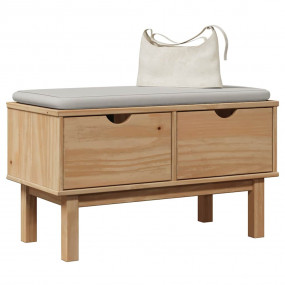 Hallway Bench Honey Solid Pine Wood, Engineered Wood Sm...