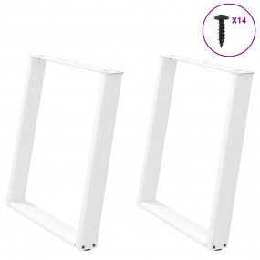 Dining Table Leg White Powder-coated steel 31.5 in x 28...