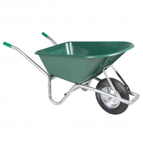 Wheelbarrow Green Galvanized Steel and Plastic Large