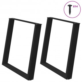 Dining Table Leg Black Powder-coated steel Medium