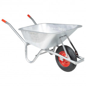 Wheelbarrow Silver, Red Galvanized Steel, Plastic Large...