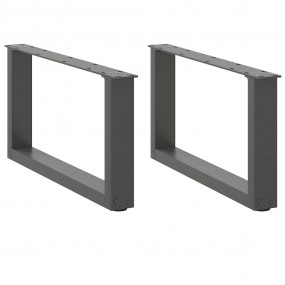 Coffee Table Leg Set of 2 Anthracite Powder-Coated Stee...