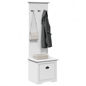 Hallway Cabinet White Solid Pinewood, Engineered Wood, ...