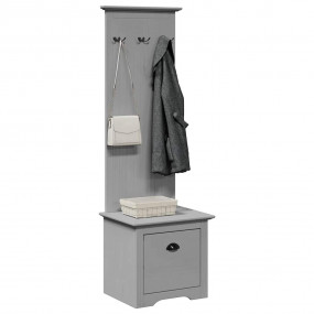 Hallway Cabinet Grey Solid pinewood, engineered wood, m...