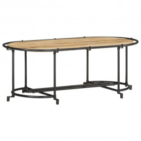 Coffee Table Brown and black Rough mango wood, iron Lar...