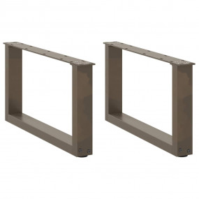 Coffee Table Leg Set of 2 Natural steel Powder-coated s...