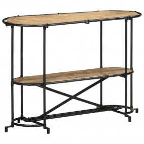 Console Table Brown and black Rough mango wood, iron Me...