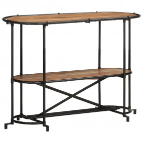 Console Table Brown and black Solid acacia wood, iron M...