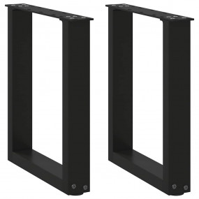 Coffee Table Leg Set of 2 Black Powder-Coated Steel Med...
