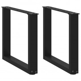 Coffee Table Leg Set of 2 Black Powder-Coated Steel Med...