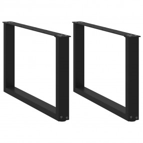 Coffee Table Leg Set of 2 Black Powder-Coated Steel Sta...
