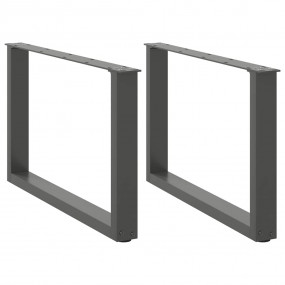 Coffee Table Leg Set of 2 Anthracite Powder-coated stee...