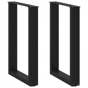 Coffee Table Leg Set of 2 Black Powder-Coated Steel Med...