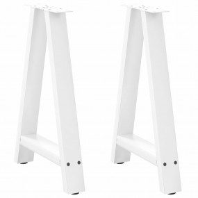 Coffee Table Leg White Powder-Coated Steel Medium Adjus...