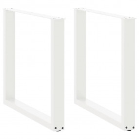 Coffee Table Leg Set of 2 White Powder-Coated Steel Sta...