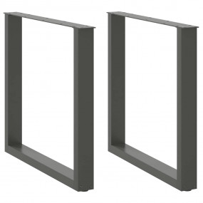 Coffee Table Leg Set of 2 Anthracite Powder-Coated Stee...