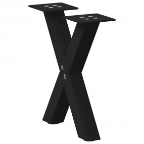 Coffee Table Leg Set of 2 Black Powder-Coated Steel Med...