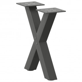 Coffee Table Leg Set of 2 Anthracite Steel Medium Level...