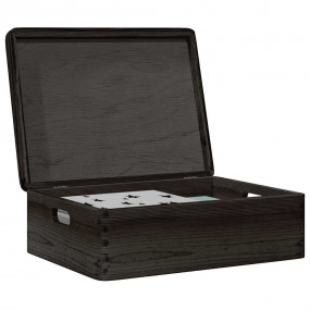 Wooden Box Black Solid pine wood 15.7 in x 11.8 in x 5....