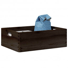 Wooden Box Black Solid Pine Wood Medium Wooden Box Rect...