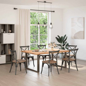 Coffee Table Leg Set of 2 Natural steel Powder-coated s...