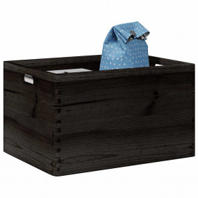 Wooden Box Black Solid Pine Wood Large Wooden Box Recta...