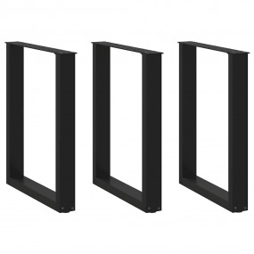 Coffee Table Leg Set of 3 Black Powder-Coated Steel