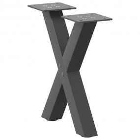 Coffee Table Leg Set of 2 Anthracite Powder-coated Stee...