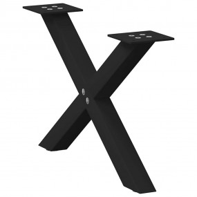 Coffee Table Leg Set of 2 Black Powder-coated Steel Med...