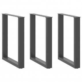 Coffee Table Leg Set of 3 Anthracite Steel Large