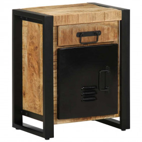 Bedside Cabinet Rough Mango Wood Solid Mango Wood Mediu...