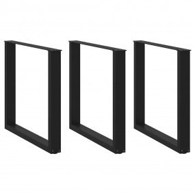 Coffee Table Leg Set of 3 Black Powder-coated steel Med...