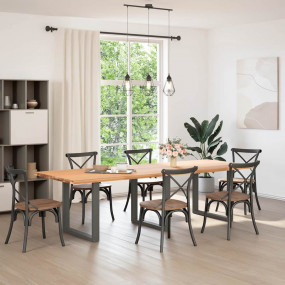 Coffee Table Leg Set of 3 Anthracite Powder-Coated Stee...