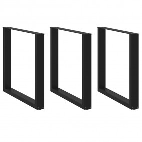 Coffee Table Leg Set of 3 Black Powder-coated Steel 35....