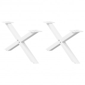 Coffee Table Leg Set of 2 White Powder-coated steel