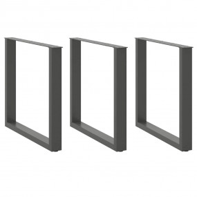 Coffee Table Leg Set of 3 Anthracite Powder-coated stee...