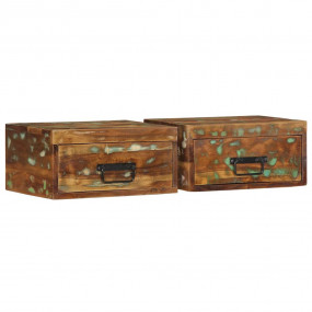 Wall-mounted Bedside Cabinet Set of 2 Multicolor