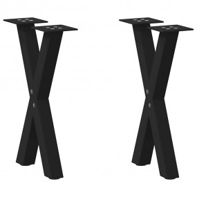 Coffee Table Leg Set of 2 Black Powder-coated steel Med...