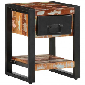 Bedside Cabinet Multicolor Solid reclaimed wood, iron