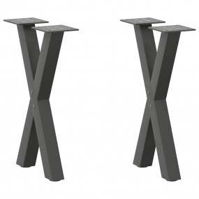 Coffee Table Leg Set of 2 Anthracite Powder-coated stee...