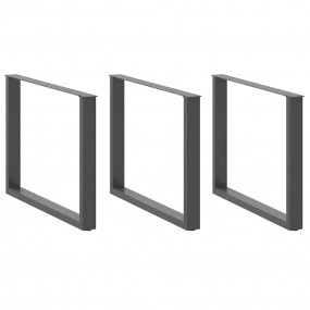 Coffee Table Leg Set of 2 Anthracite Powder-Coated Stee...