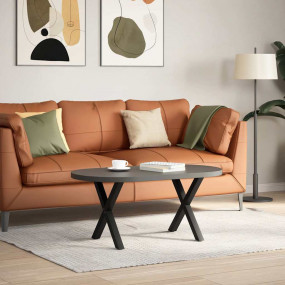 Coffee Table Leg Set of 2 Black Powder-coated steel Med...