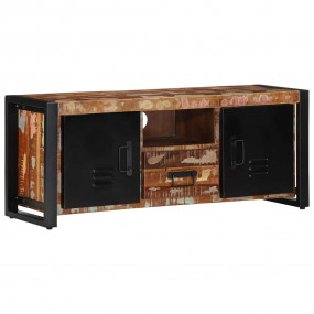 TV Cabinet Black and brown Solid reclaimed wood, iron O...