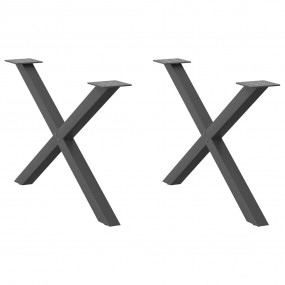 Coffee Table Leg Set of 2 Anthracite Powder-coated stee...