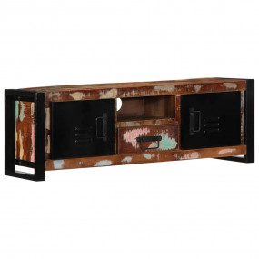 TV Cabinet Black and Brown Solid reclaimed wood, iron M...
