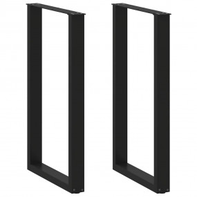 Coffee Table Leg Set of 2 Black Powder-Coated Steel